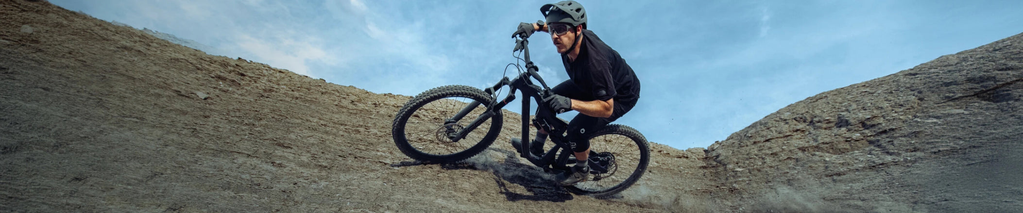 man riding mountain bike